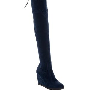 Over the Knee Faux Fur Lined Wedge Boot